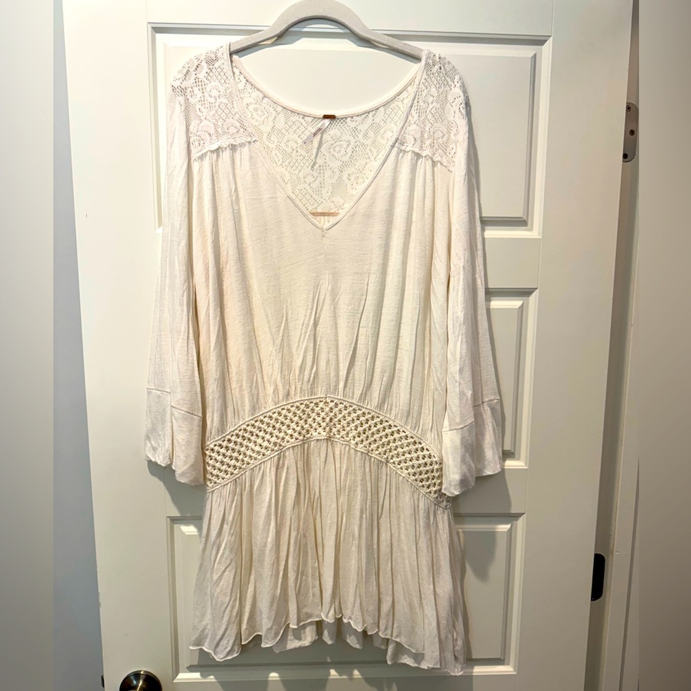 Free People L White Lace Boho Tunic